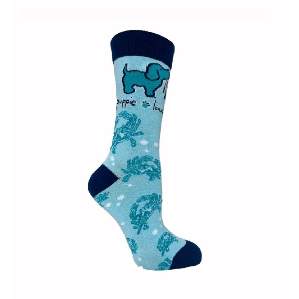 Puppie Love Dog Crab Life Casual Socks - NEW FAST SHIP